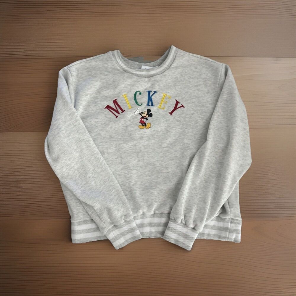 Vintage  Sweater Mickey Mouse Embroide Color Grey Size M In Great Condition Rare